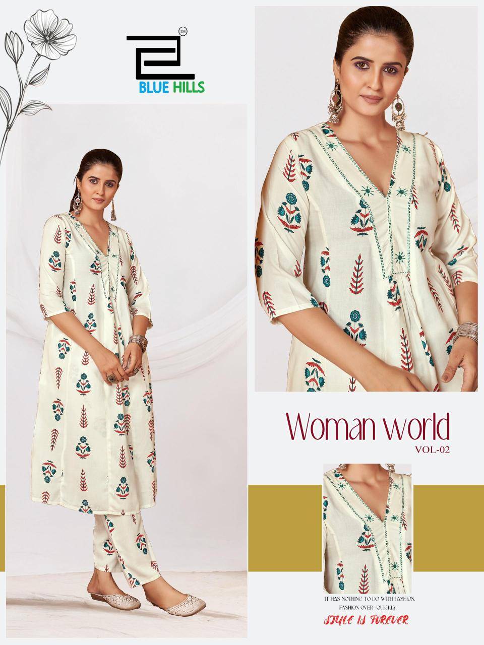 Blue hills woman world vol.2 coord set  Women Kurti wholesaler in Pune